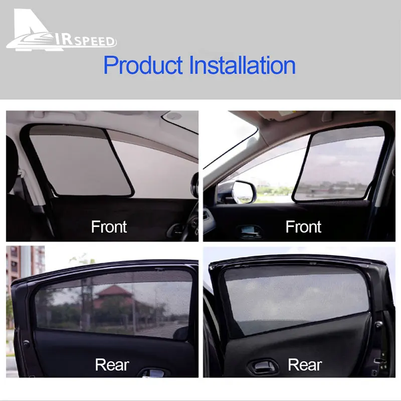 AIRSPEED Car Window Sunshade for Volvo S60 S80 Folding Visor Window Anti-Mosquito Curtain Special Regal Magnetic Protector Cover