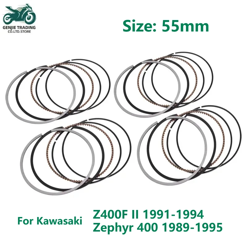 400cc Motorbike Piston Rings 55mm STD Size For Kawasaki 8 valve ZR400 ZR 400 Zephyr 400 X 400X Rings Set 4pcs Motorcycle Parts