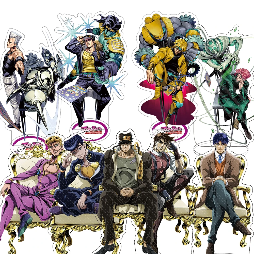 Figura de Anime JoJo Bizarre Adventure, bonito soporte acrílico para Cosplay, modelo de placa, decoración de escritorio, llavero con letrero de pie para regalos de amigos