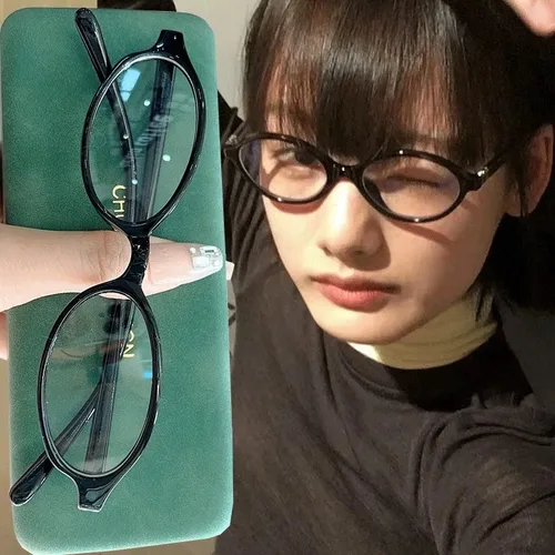 Imagen 2 del producto Gafas ovaladas Retro Y2K para mujer, gafas con montura pequeña, gafas con bloqueo de luz azul, gafas ópticas de lectura por ordenador para mujer