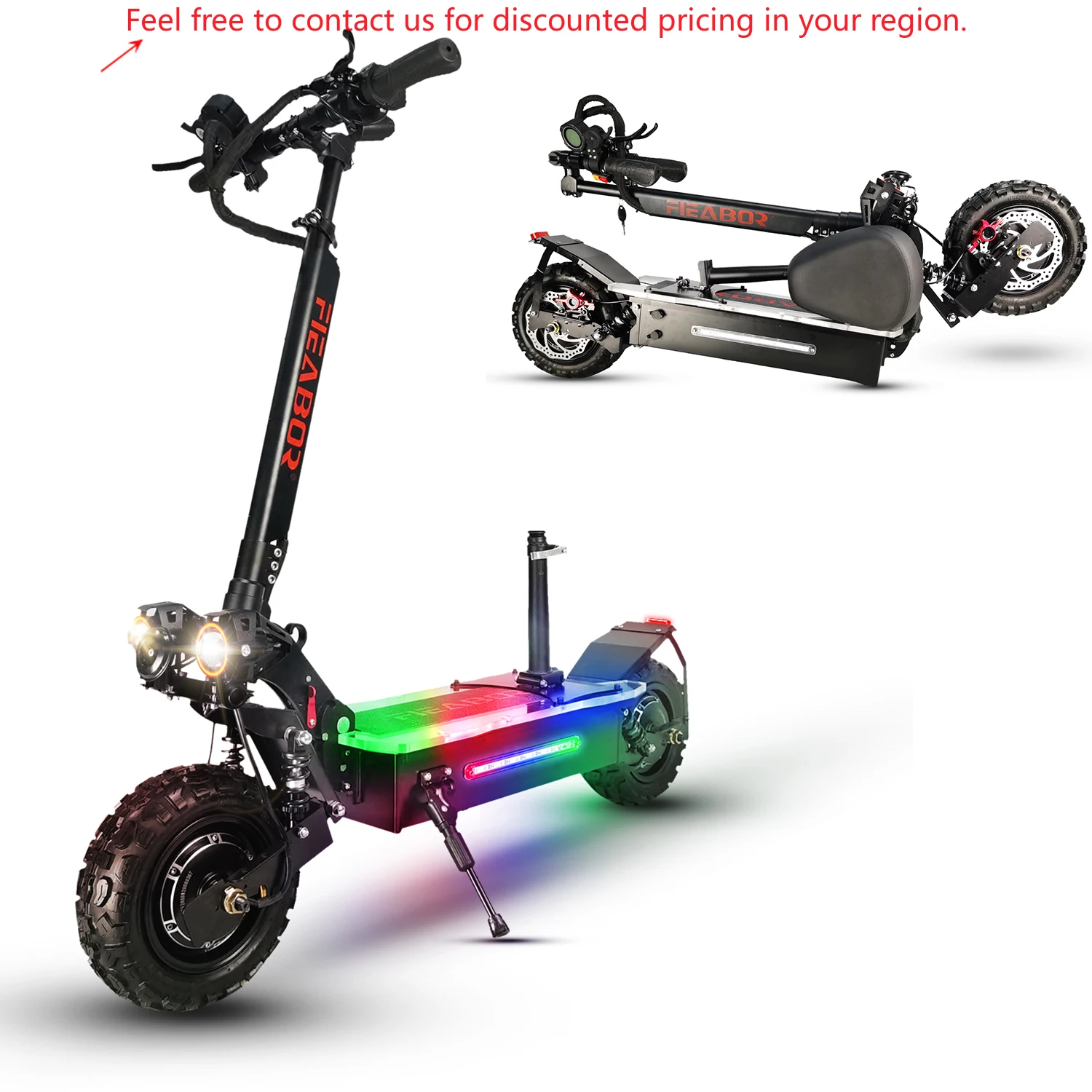 

HEZZO Hot Selling11inch 60V 5600w Dual Motor Powerful Racing Electric Scooter 27AH Off Road Fat Tire Escooter