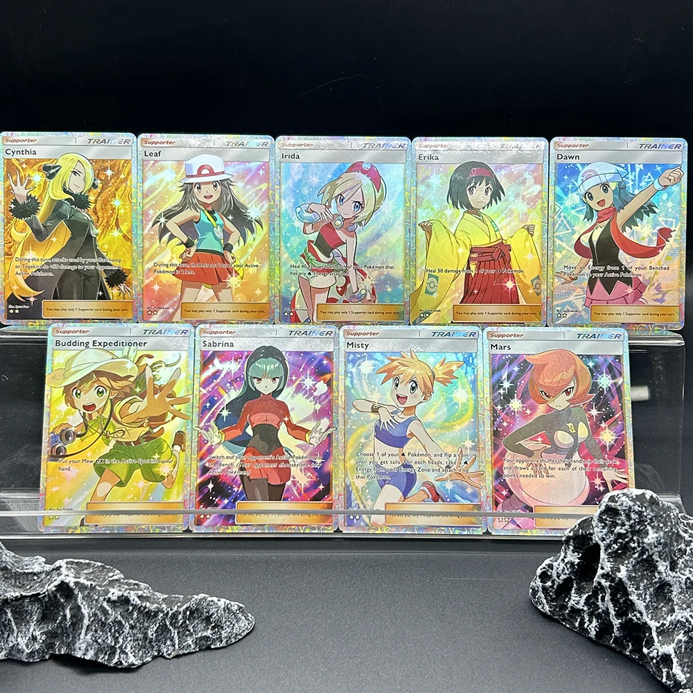 

9 шт. Diy PTCG карманная английская коллекционная карта Acerola Sabrina Iono Lrida самодельная одиночная карта классическая аниме текстурированная карта подарок