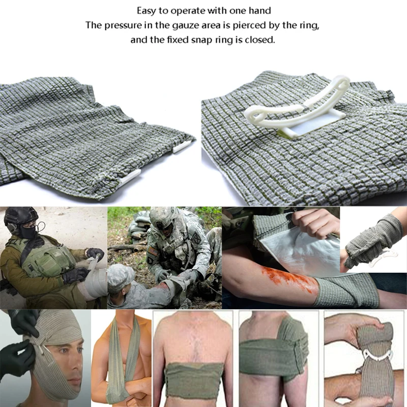 First Aid Outdoor Wrapping Bandage Wound Protection Dressing Survive Gauze Care Emergent Wrap Trauma Combat Compress Brace Belt