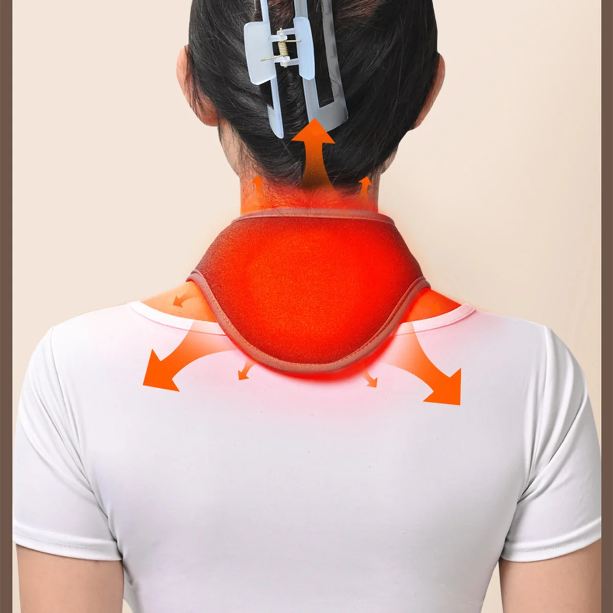 وسادة تدفئة الرقبة USB قابلة للشحن المحمولة ساخنة الرقبة التفاف للرقبة الساخن ضغط التدفئة الكهربائية الرقبة هدفين تهدئة الاسترخاء