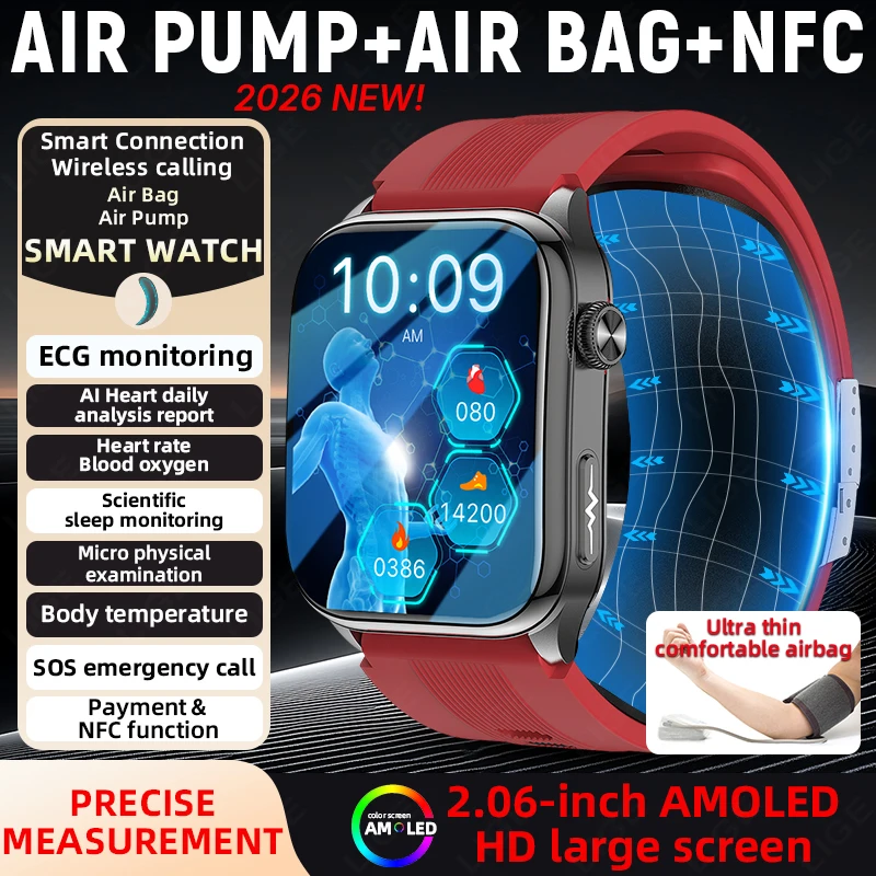 

2026 НОВЫЕ Смарт-часы с AMOLED-экраном, точно мониторинг здоровья, микрофизическое обзор, NFC, IP66, водонепроницаемые для Android IOS