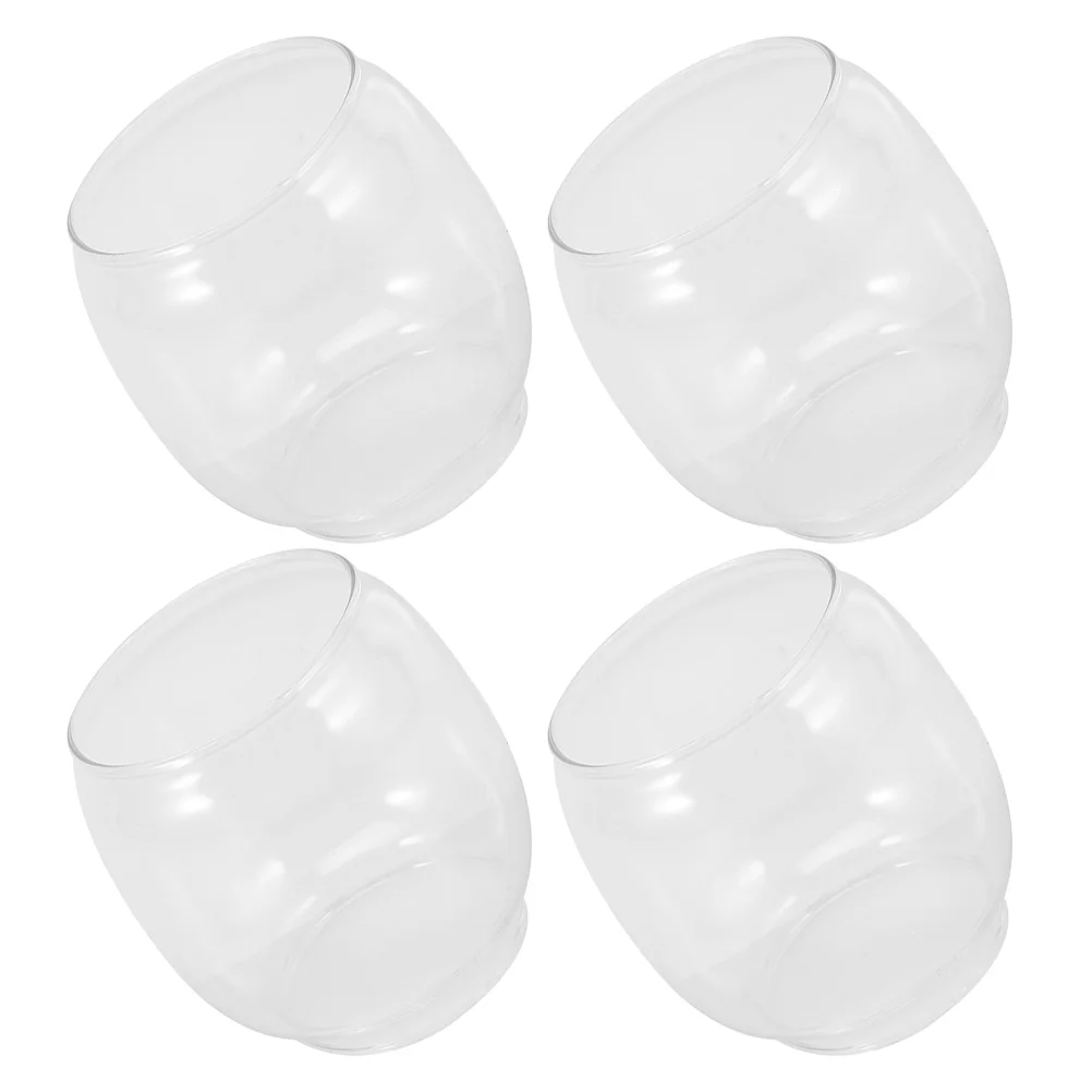 

4Pcs Transparent Glass Lampshade Lantern Covers Handblown Design Bright Illumination for Home Camping Use