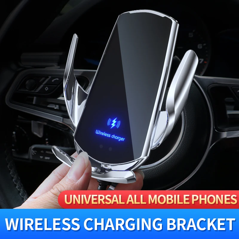 Wireless Car Charger Phone Holder for iPhone 17 16 15 14 13 12 Samsung Fast Charging Auto-Clamping Air Vent Cell Phone Mount