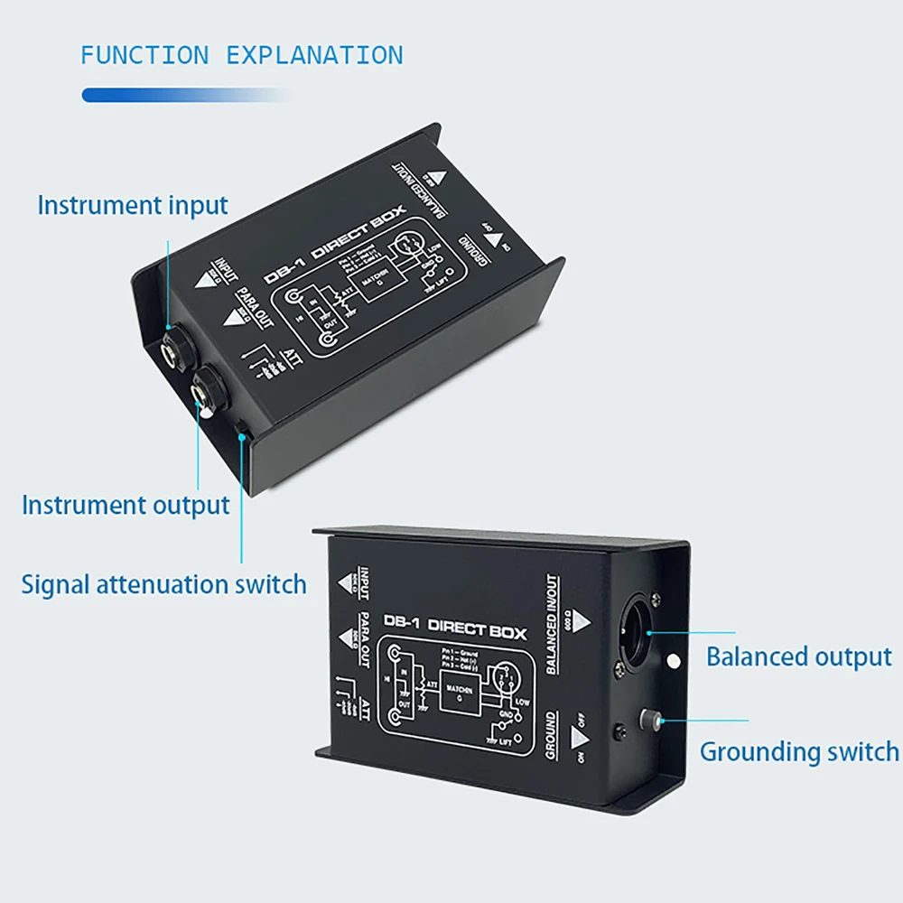 WOOPKER السلبي الصوت دي صندوق منخفض الضوضاء قناة واحدة متوازنة غير متوازنة إشارة المعزل استوديو المرحلة الصوت المؤثر للجيتار