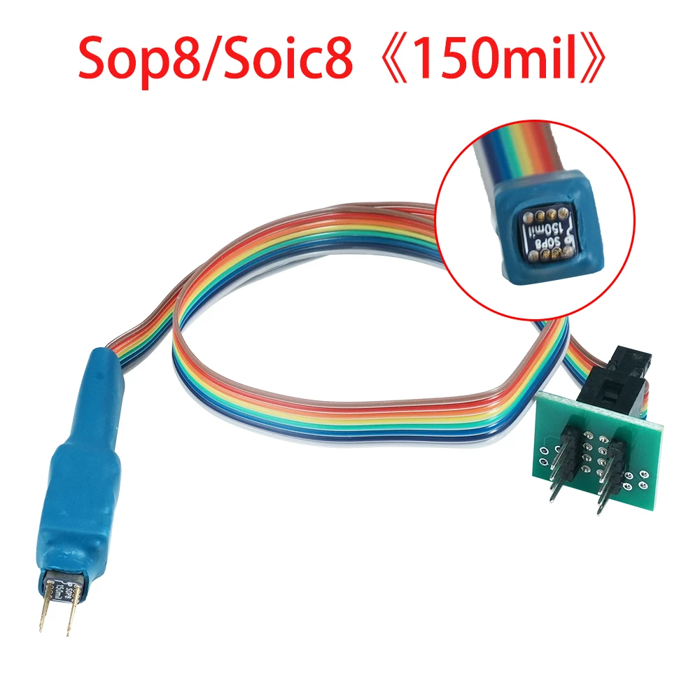 SOIC8 SOP8 Test 150milClip Probe Line For EEPROM 93CXX/25CXX/24CXX circuit programming USB Programmer TL866 RT809F RT809H CH341A