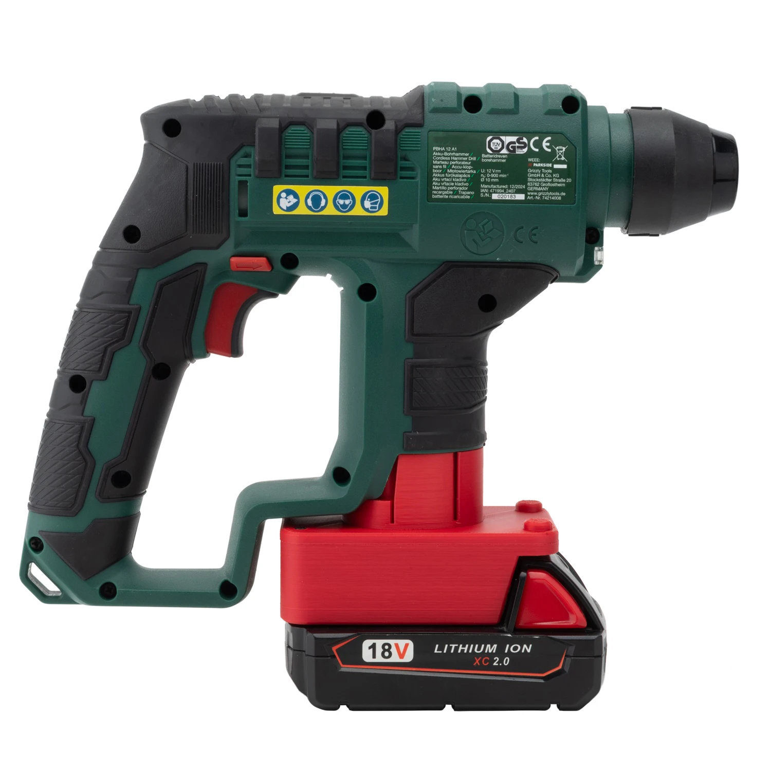 Adapter für Lidl Parkside X12V Li-Ionen-Werkzeug zu Makita 18V LXT/DeWalt 18/20V/Milwaukee 18V/Aldi Ferrex 20V Li-Ionen-Akku-Adapter – Detail 4