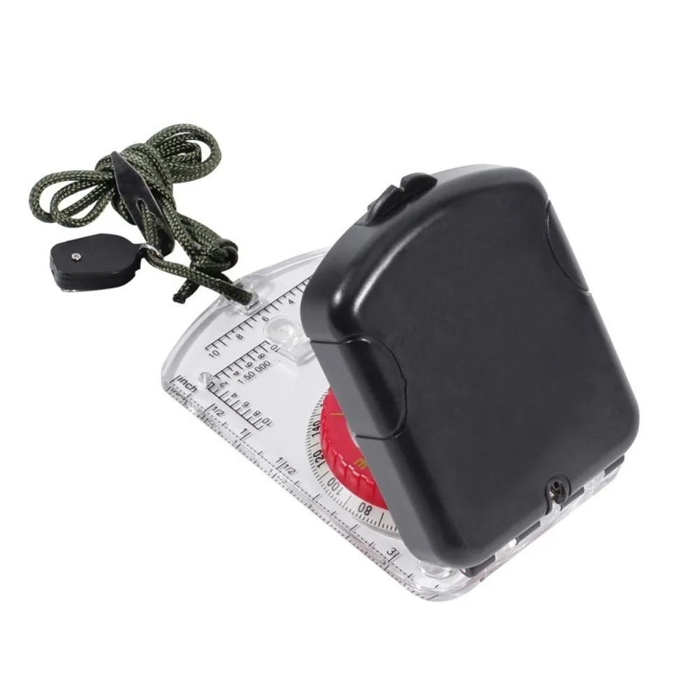 New Luminous Outdoor Compass Folding Transparent Sighting Clinometer with Adjustable Declination Orienteering Map Compass
