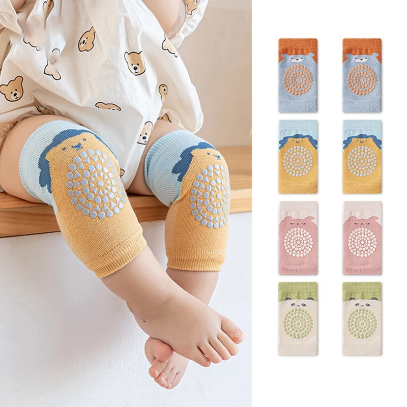 

Kids Girl Boy Knee Pad Summer Thin Cotton Mesh Openwork Crawling Knit Socks Infant Toddler Baby Socks Anti-slip Cartoon Knee Pad