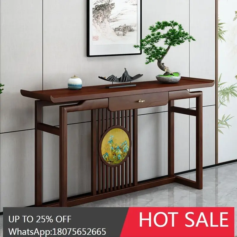 HLZ New Chinese Style Entrance Table Chinese Style Solid Wood Offering Table Entryway Cabinet