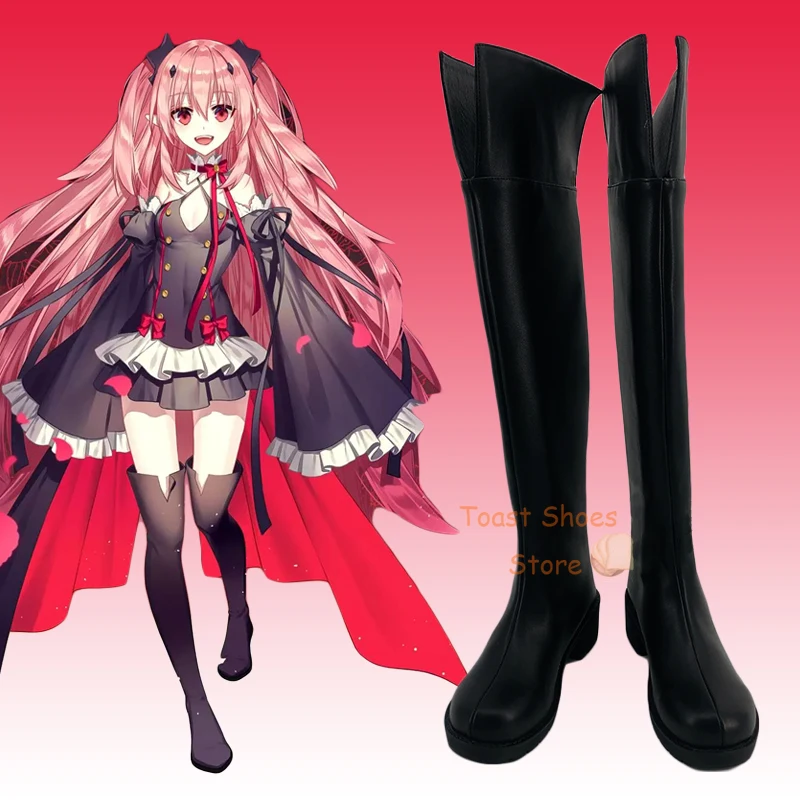 Serafim do fim Krul Tepes Anime Cosplay Boots, Comic Game para Con, Fantasia de Halloween, Sapatos Sexy, Estilo Adorável