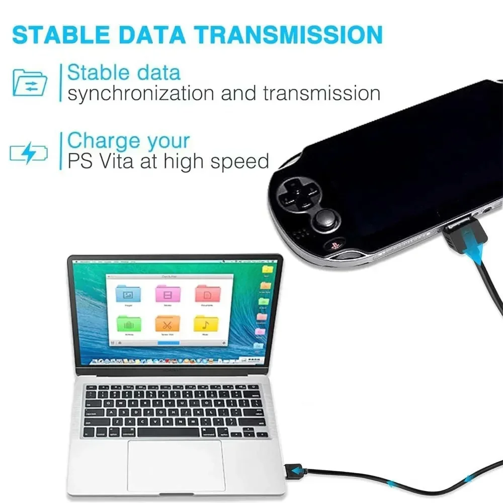 USB 2 في 1 كابل شحن مزامنة البيانات عالي السرعة 1 متر وحدة تحكم محمولة لعبة آلة شاحن الحبل لبلاي ستيشن فيتا 1000
