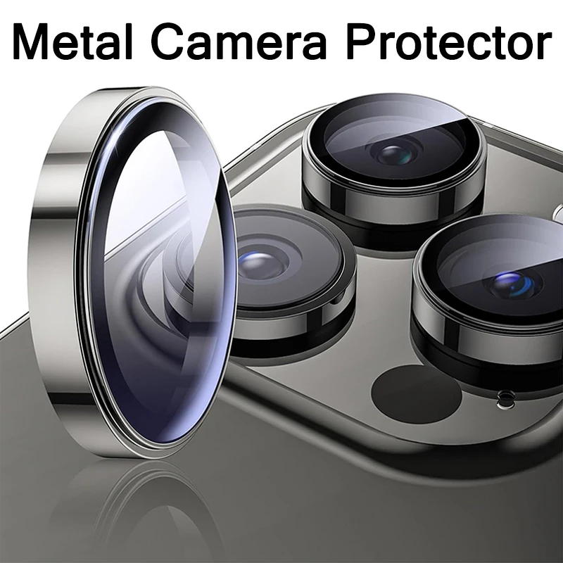 

Camera Lens Protector For iPhone 16pro 16promax 16plus 15 Pro Max 14 Plus Diamond Metal Protective Glass For iPhone 13 Mini Lens