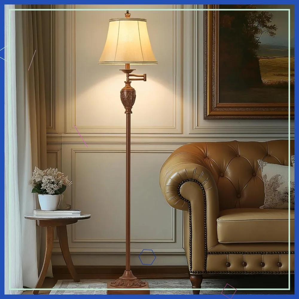 

Винтажный регулируемый светодиодный напольный светильник с поворотным кронштейном для гостиной, спальни, офиса — Декор в деревенском стиле для дома