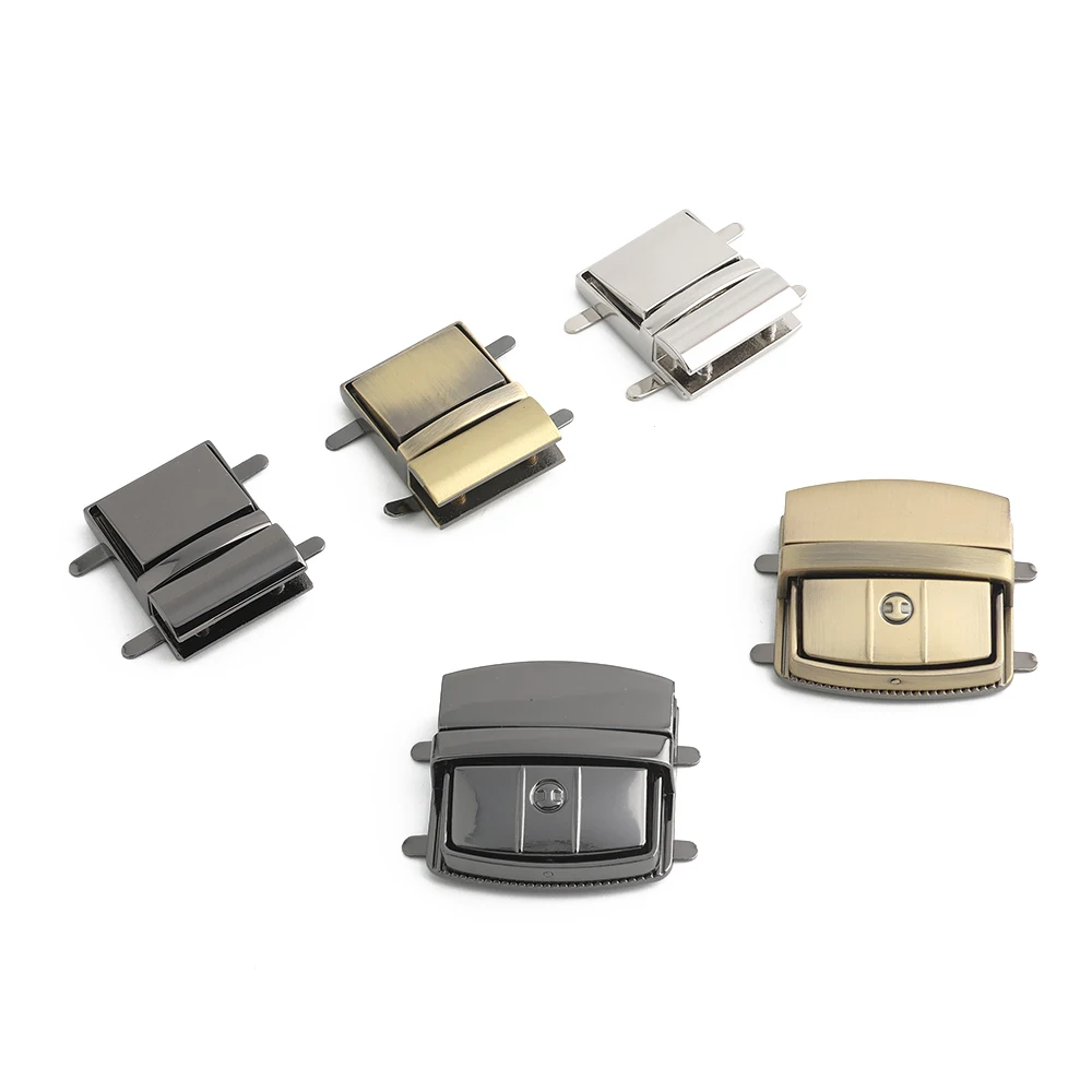 5/10/20PCS Metal Rectangle Press Push Lock For Handbags Bag Briefcase Spring Lock Snap Decorative Clasps Repair Kit Accessories