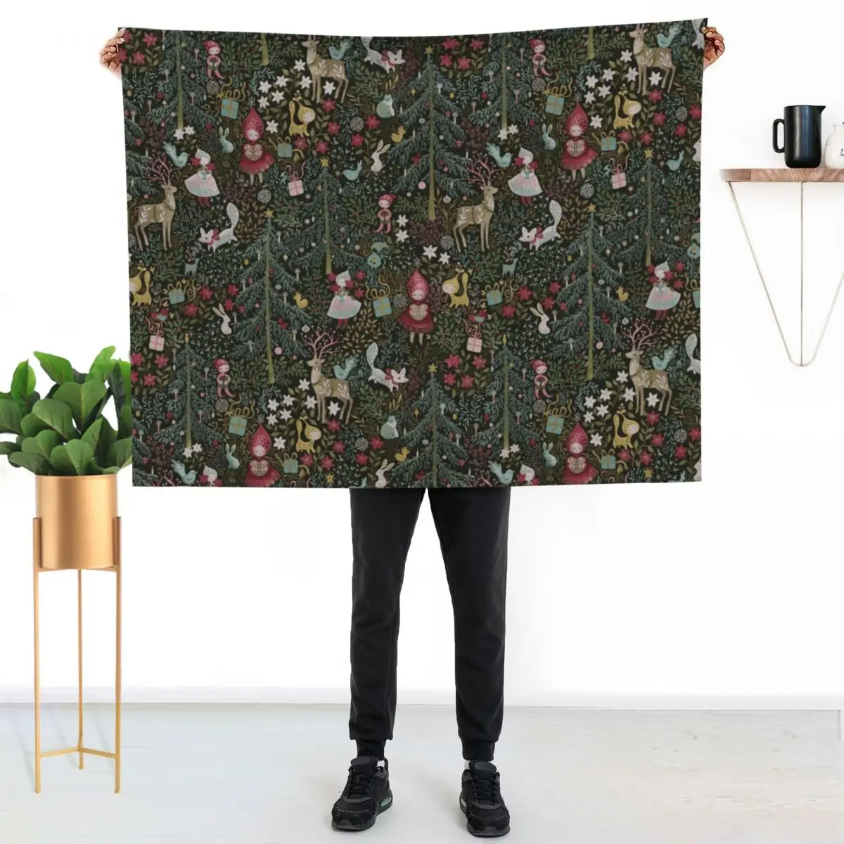 

Maximalism Christmas Throw Blanket Stain Resistant Cozy Warm Blanket