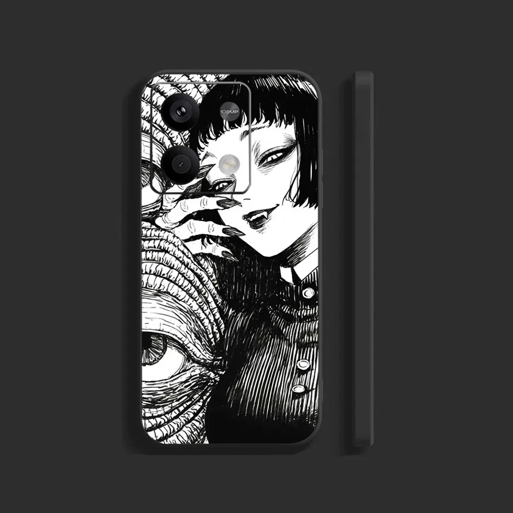 Junji Ito Paintings Phone Case For Xiaomi 11 Redmi Note 11 5G 8T 9A 9 10T Note8Pro Note9 12SUltra Black Case