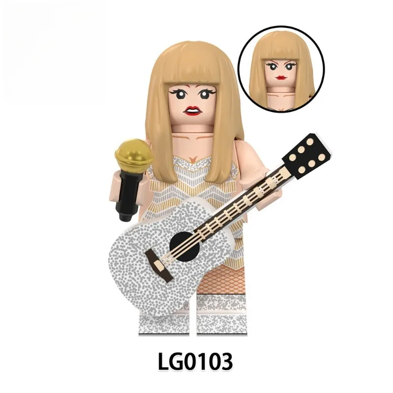 Weihnachtsgeschenk Geburtstagsgeschenk Bausteine Sängerin Humanoid-Puppe Sängerin-Star Mini-Figur zum Zusammenbauen