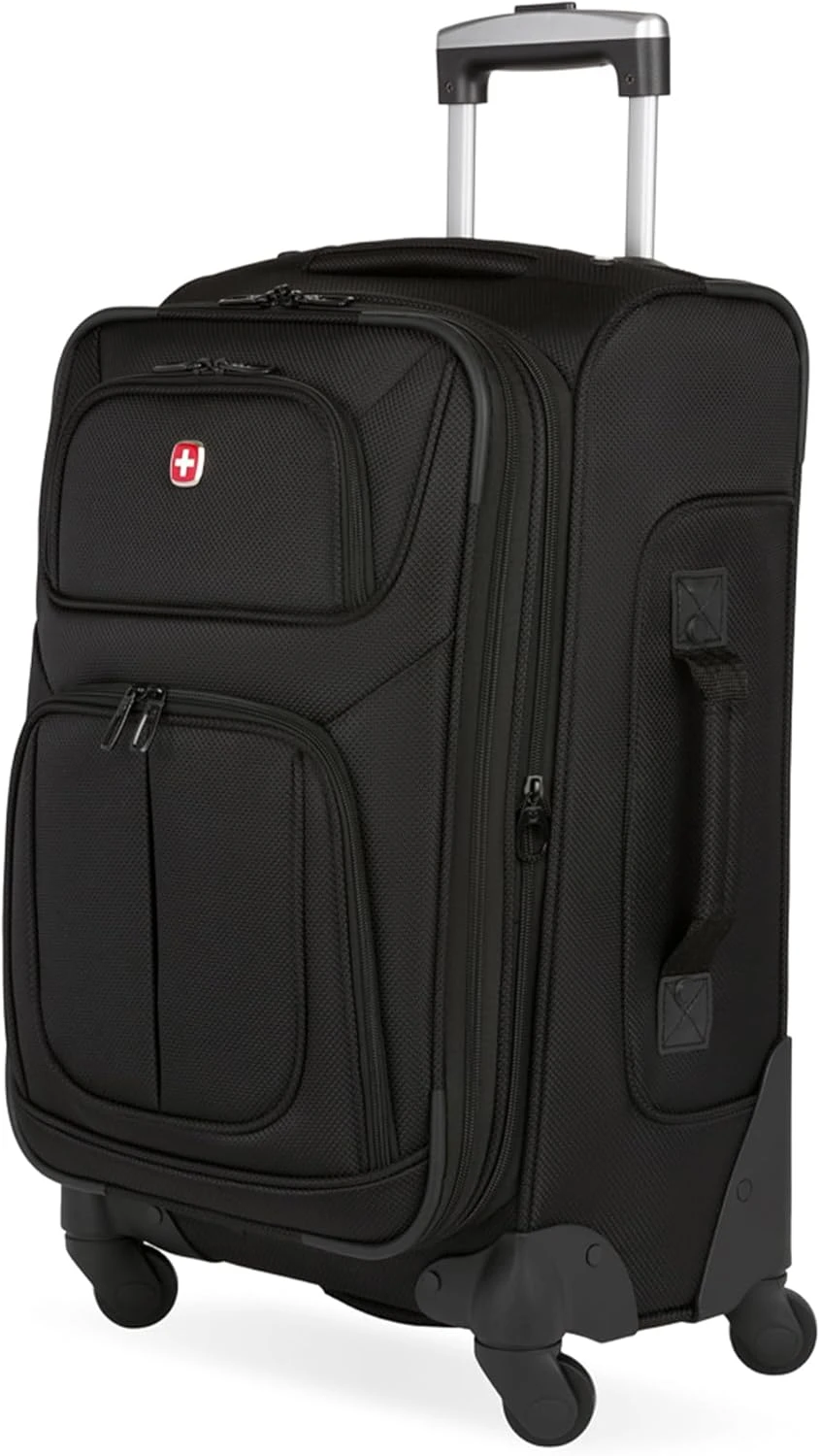 Sion Softside Expandable Luggage, Black, Checked-Medium 25-Inch