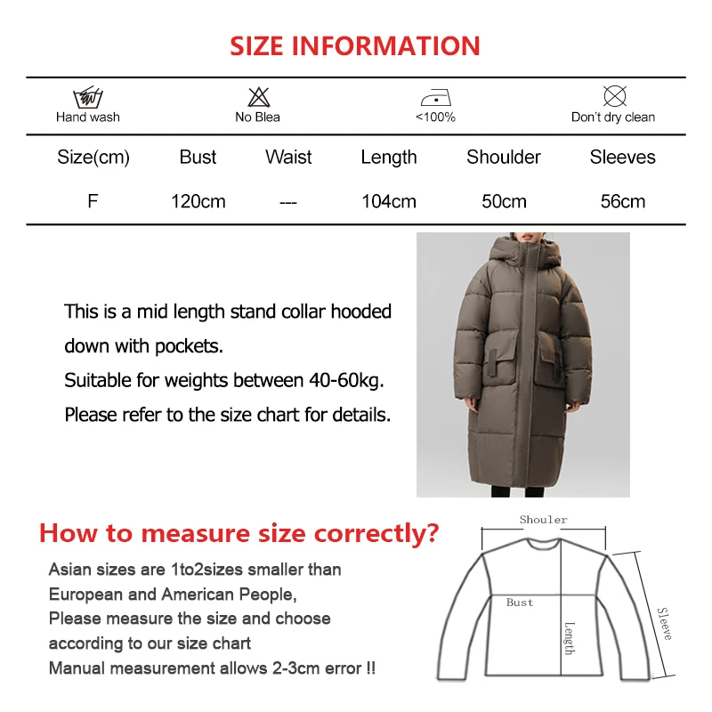 ABRINI Women Casual Mid-Length Stand Collar Hooded Down Coat Winter Thicken Zipper Cotton-padded Jacket Pocket Warm Loose Jacket