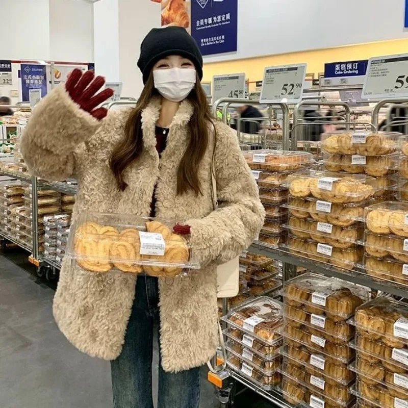 

Women's Solid Color Long Sleeve Cardigan Flocked Jacket Fashion Casual Commuting Elegant Top