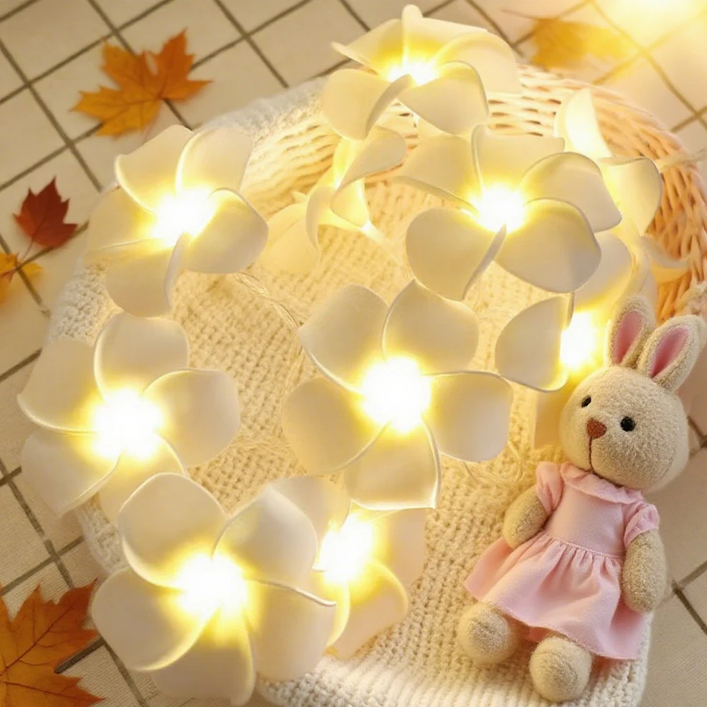 5V 3m 6m Egg Flower String Lights USB Battery Powered Fairy Lights Yellow Pink 10 20 40 LEDs/m for Wedding Party Christmas Decor
