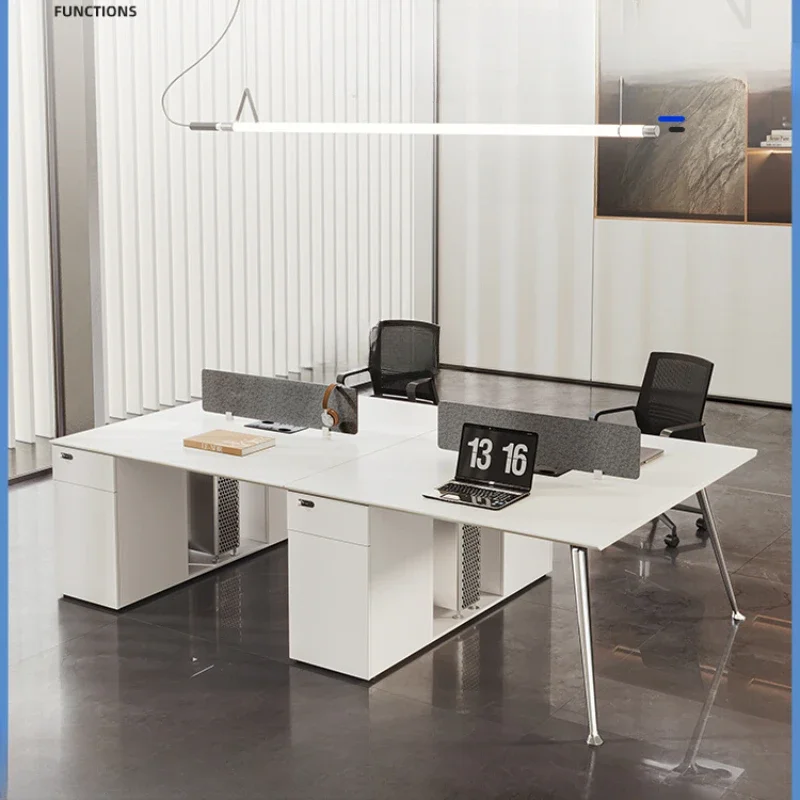 Office Desk Staff Table and Chair Combination Staff Card Holder Four-Seat Office Furniture Office Table