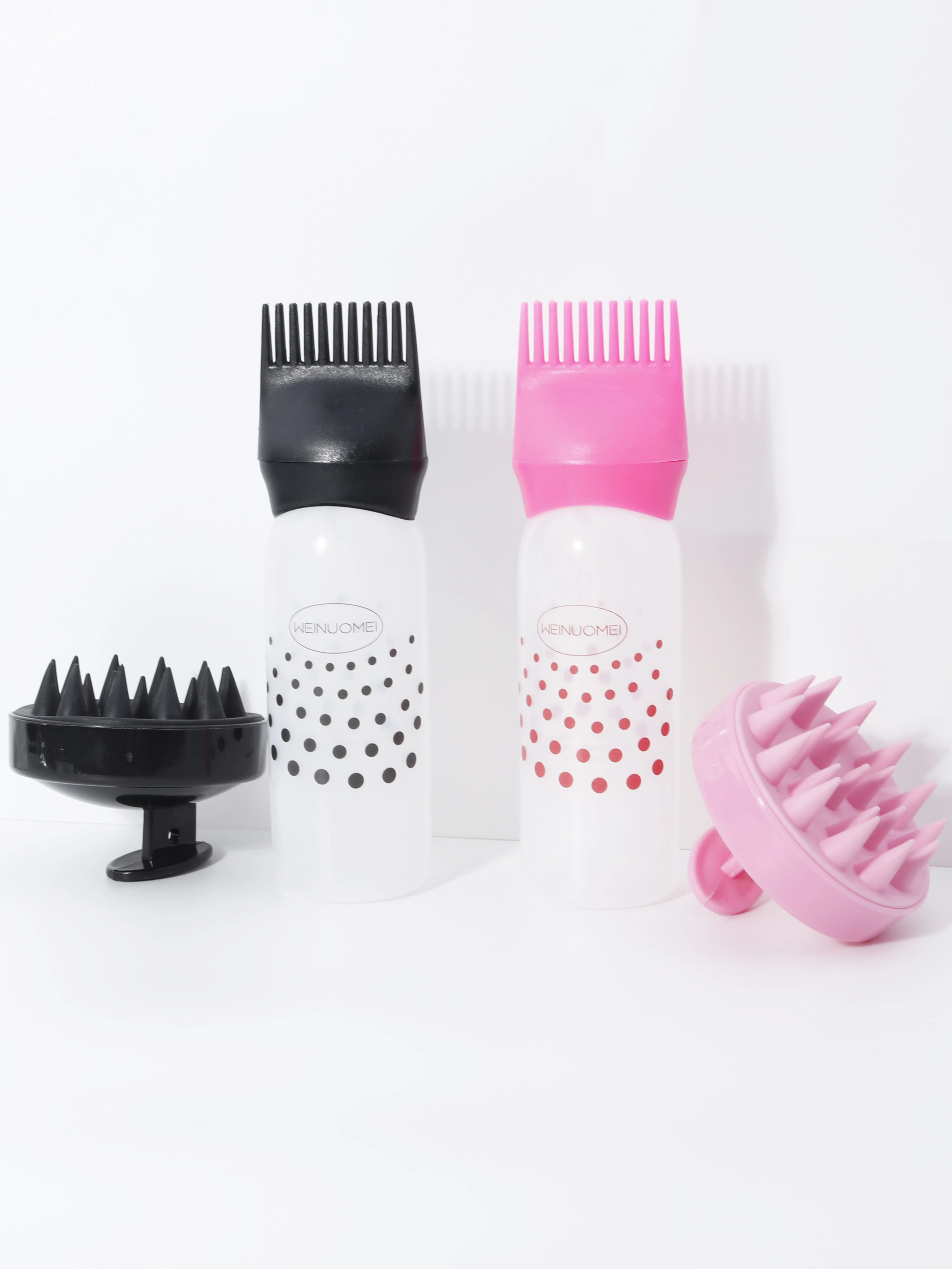 2pcs shampoo brush set, root comb applicator, soft silicone comb, scalp exfoliation, scalp massage, special for real hair wigs