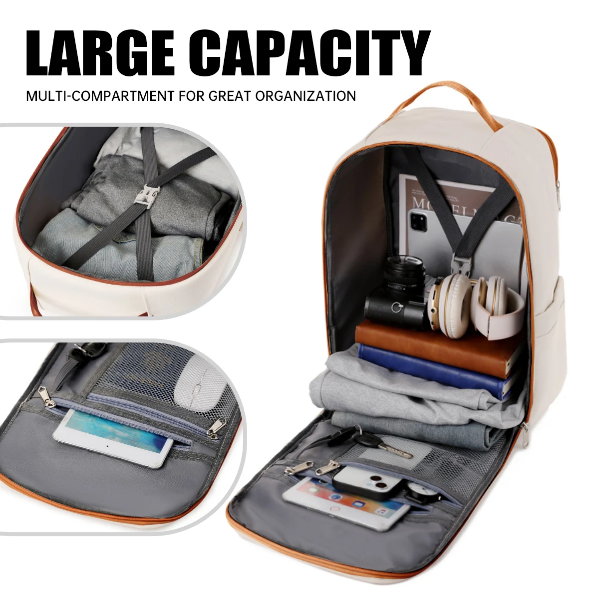 Zaino di grande capacità per uomo e donna, viaggio d'affari a breve distanza, borsa da alpinismo, borsa da viaggio, zaino per studenti, borsa da scuola sportiva e per il tempo libero, borsa da lavoro, abbigliamento da