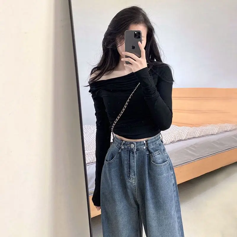 Retro Wide-leg Jeans Women's High Street American Style 2024 Spring and Summer Loose Drape Floor-length Straight Pants