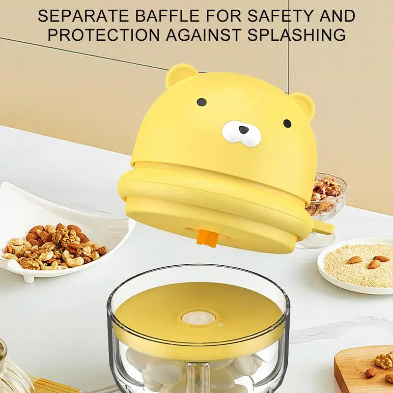 Wireless Food Chopper Mini Garlic Chopper Heavy-Duty Multifunctional Food Processor Container For Chopping Shredding Grinding