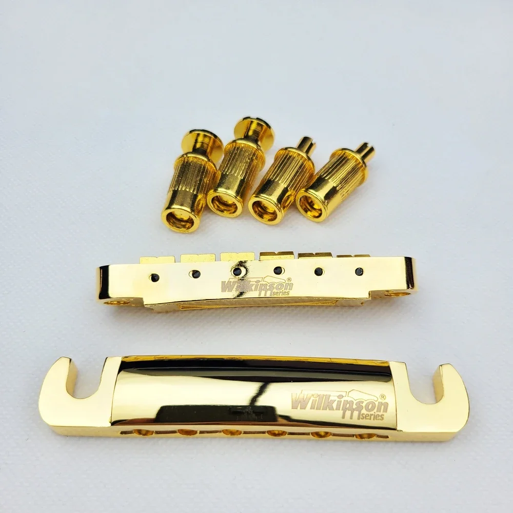 Original Wilkinson Tune-O-Matic Style Lespaul LP SG E-Gitarrenbrücke Chrom Silber Schwarz Gold WOGT1+WOGB2 – Detail 8
