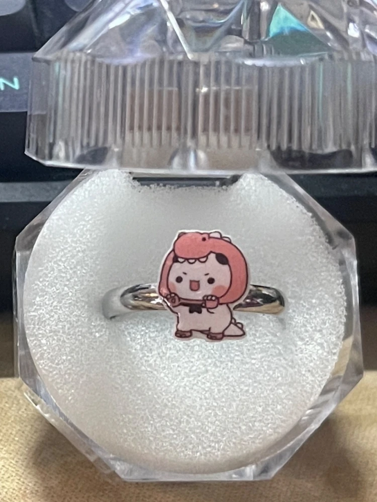 

Регулируемое кольцо Yier Bubu Dudu: Модное, милое, с пандами, для пар, аниме-атрибутика, креативный декор, коллекционный сувенир, подарок на день рождения