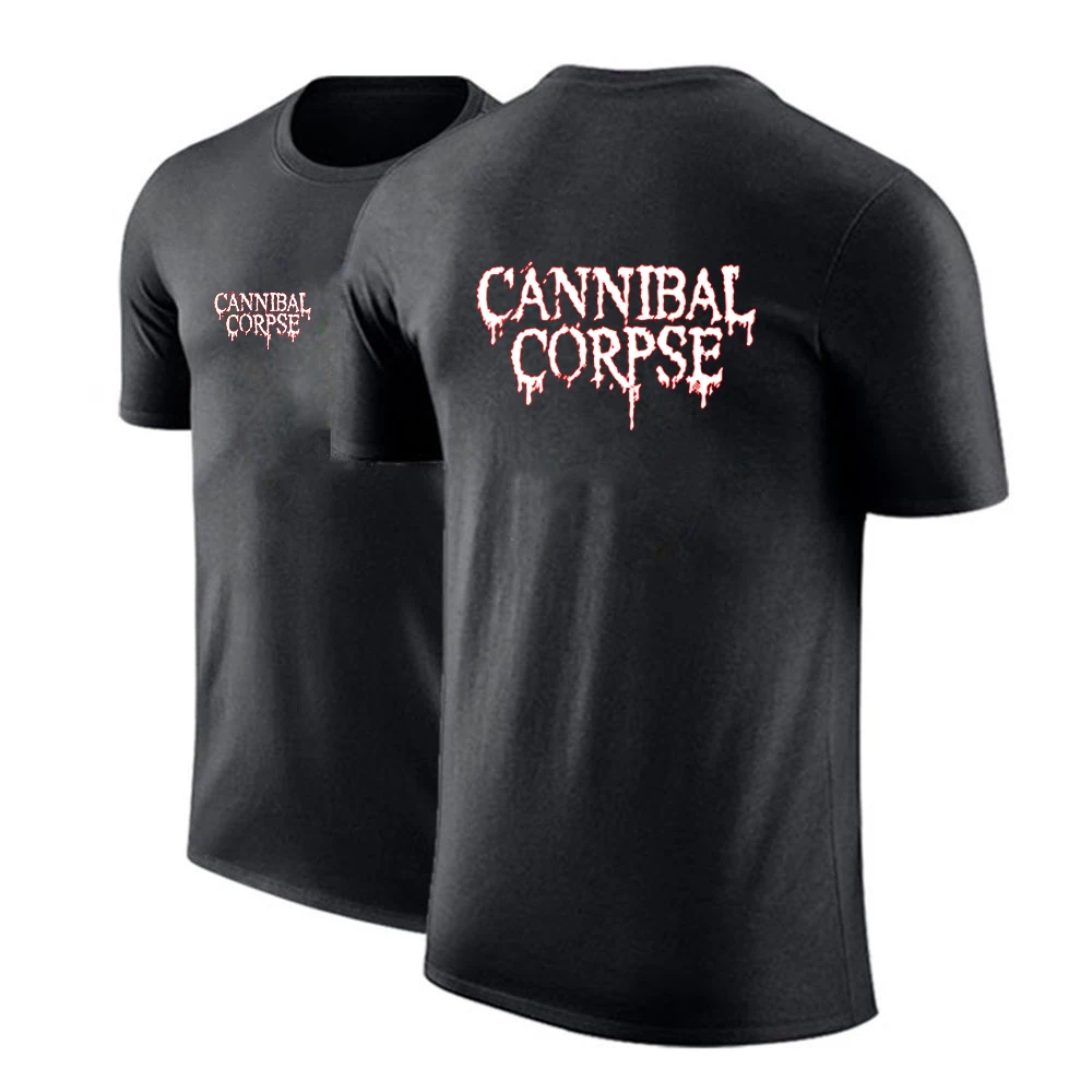

2024 Summer Men's Cannibal Corpse Logo Printed Popular Solid Color High Street Round Neck Simplicity Loose Ordinary Short Sleeve