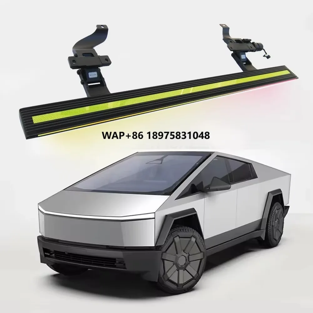 Running Board  Auto Nerf Bars Side Step Stairs Electrical Power Running Board Double Color LED Strip Side Steps Cybertruck