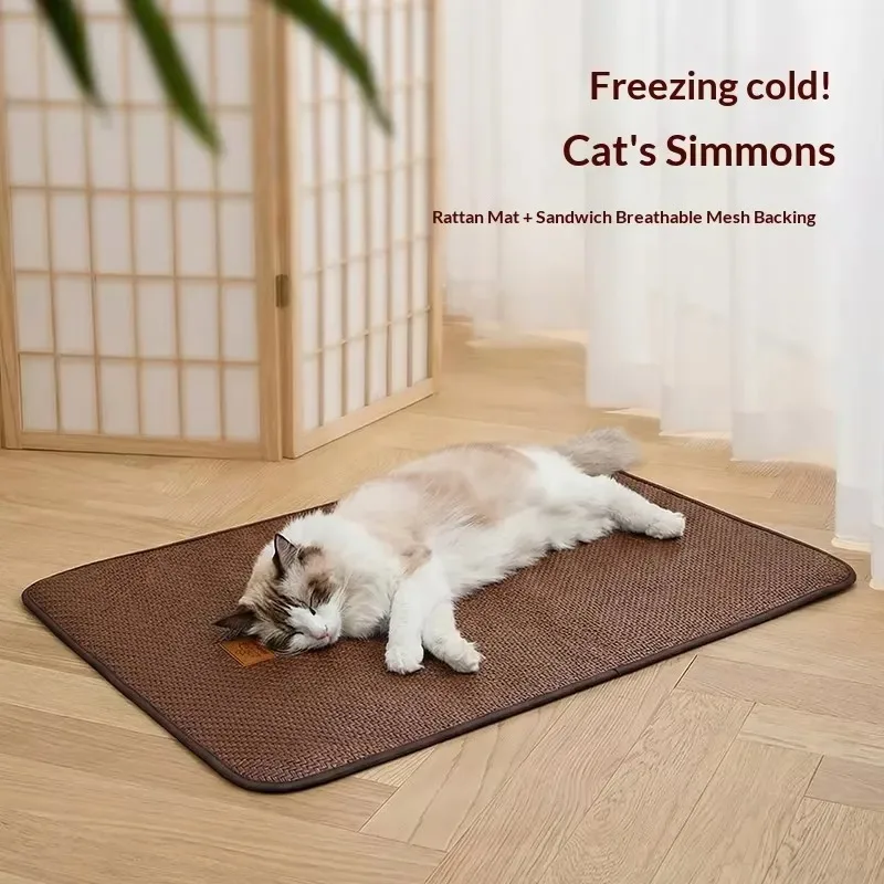 Deluxe Plus Size Pet Bed Summer Cooling Eco Friendly Non Slip Waterproof Polyester Fiber Removable Dog Mattress Anti Hair