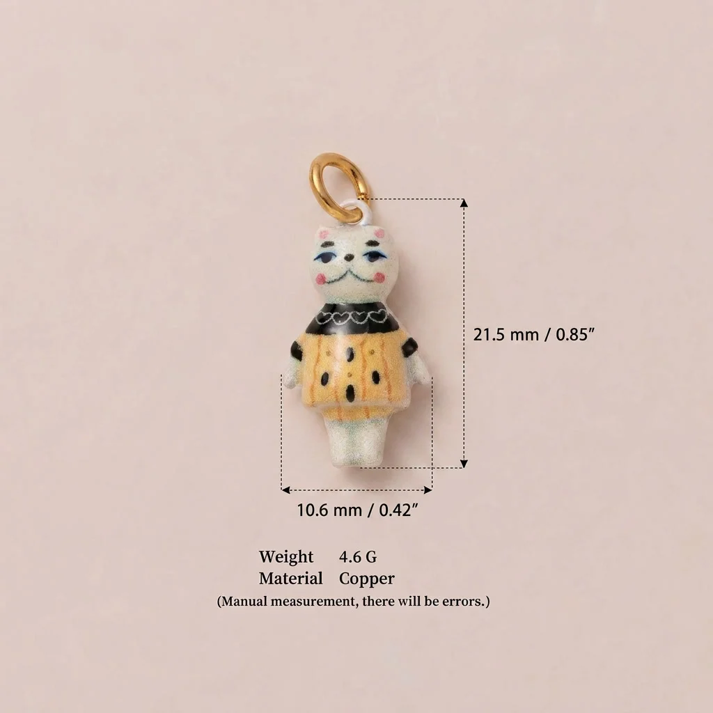 Niedliche, modische, einfache Tierkätzchen-Streifenkleidung DIY-Anhänger-Charms für Schmuck. – Detail 6