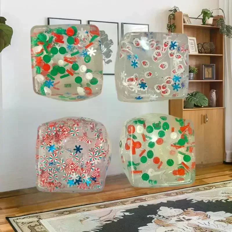 مكعب الإجهاد الإسفنجي من هوليداي تابا - لعبة فيدجيت حسية للأطفال والكبار هدية عيد الميلاد #4