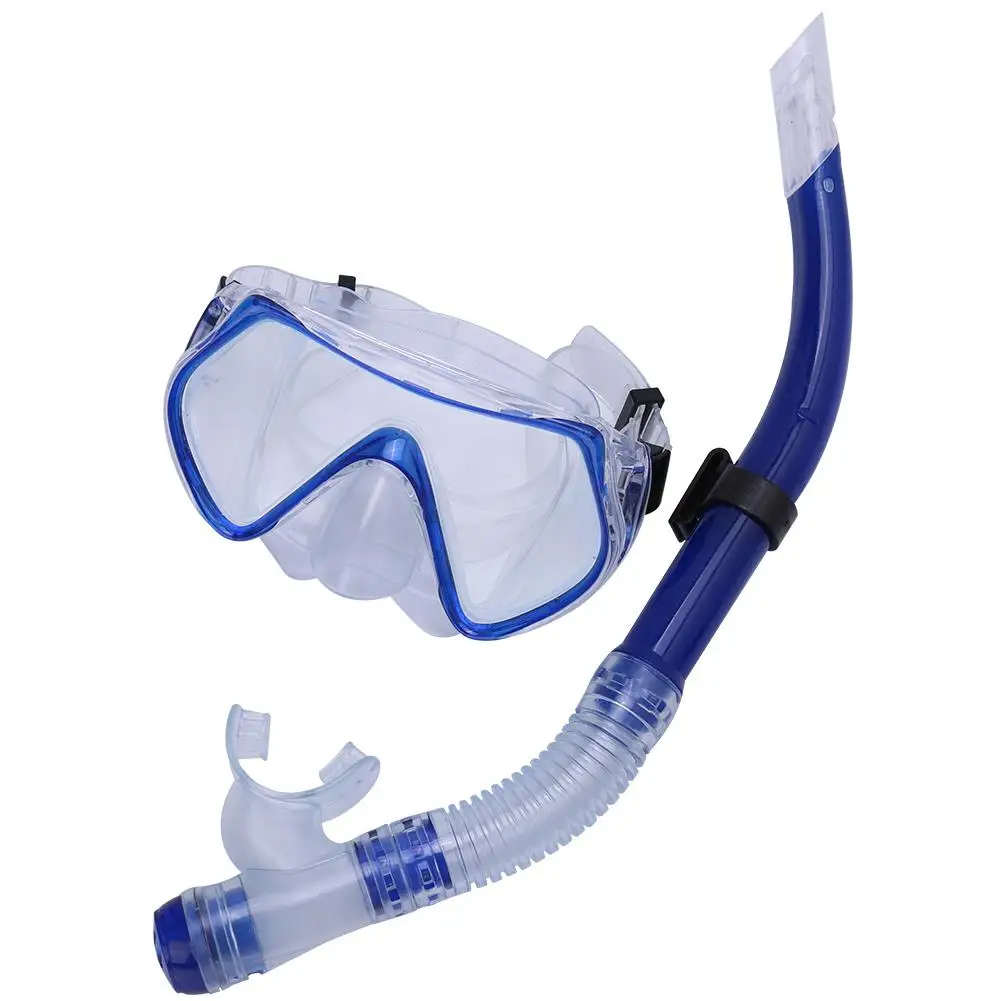 Set Masker renang dan Snorkel dewasa, kacamata selam bawah air dengan tabung pernapasan setengah kering untuk Olahraga Air