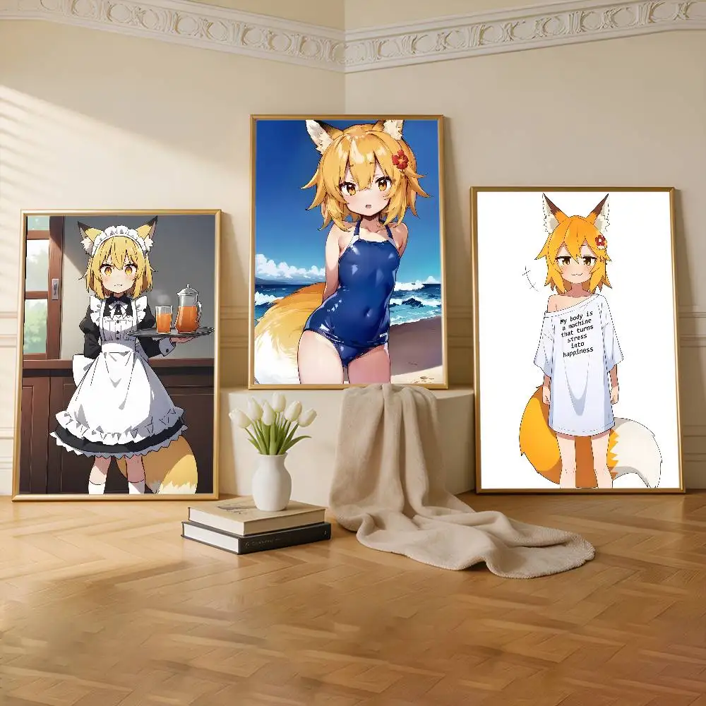 The Helpful Fox Senko San Cartoon Premium Self Adhesive Poster HD Print Removable Wall Decal For Home & Commercial Decor