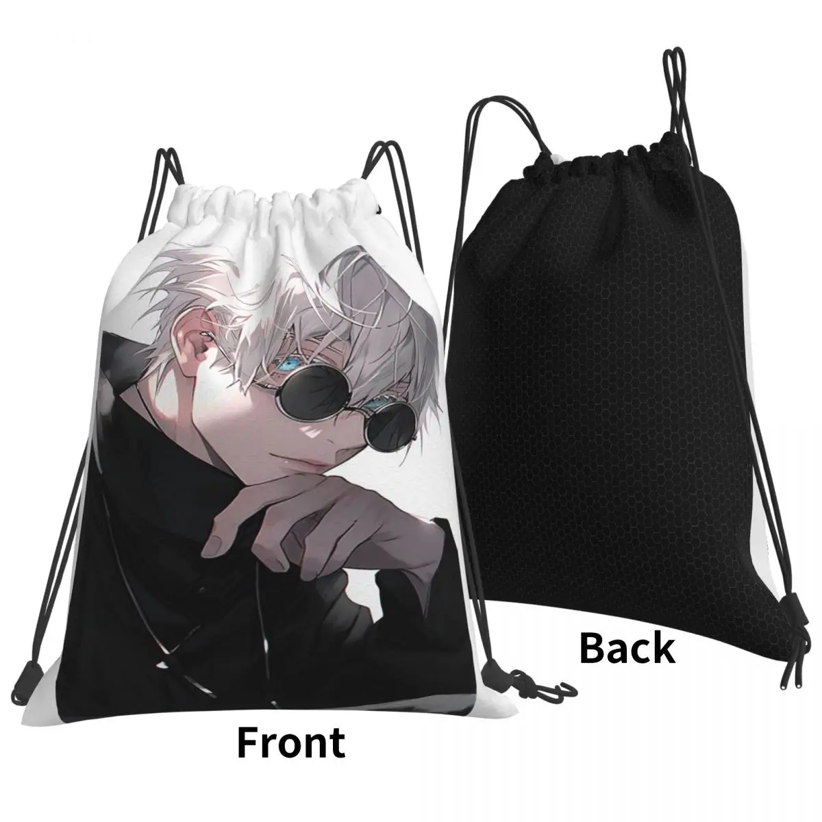 Satoru Gojo Anime Jujutsu Kaisen Backpacks Casual Drawstring Bags Shoes Bag Book Bags for Man Woman Students