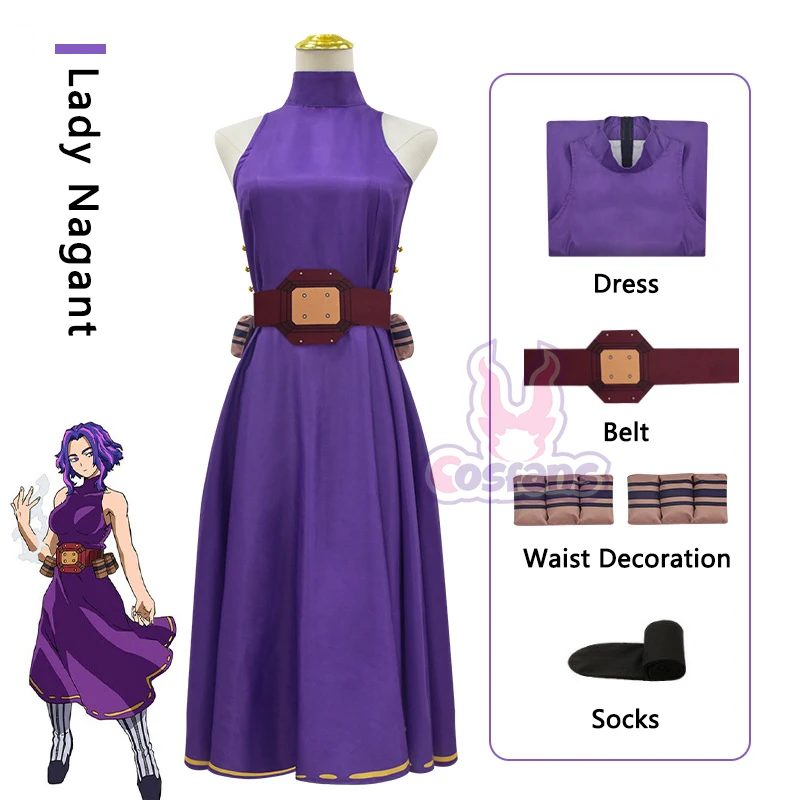 

Anime My Heroo Academia Cosplay Lady Nagant Costume Purple Dress Lolita For Halloween Christmas Party Girls Woman Customized