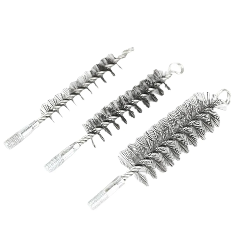 Chimney Brush Set 0.3mm Steel Wire Bristles for Furnace Pipe Cleaning Includes 3/5/8cm and 3/5/8/10cm Variants