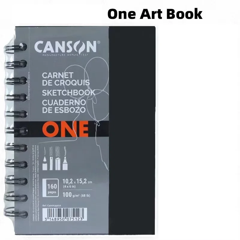 Libro de pintura Canson de importación francesa, libro de bocetos, libro de arte, libro de pintura de un arte, libro de bocetos de grano fino, libro de plomo de color carbón