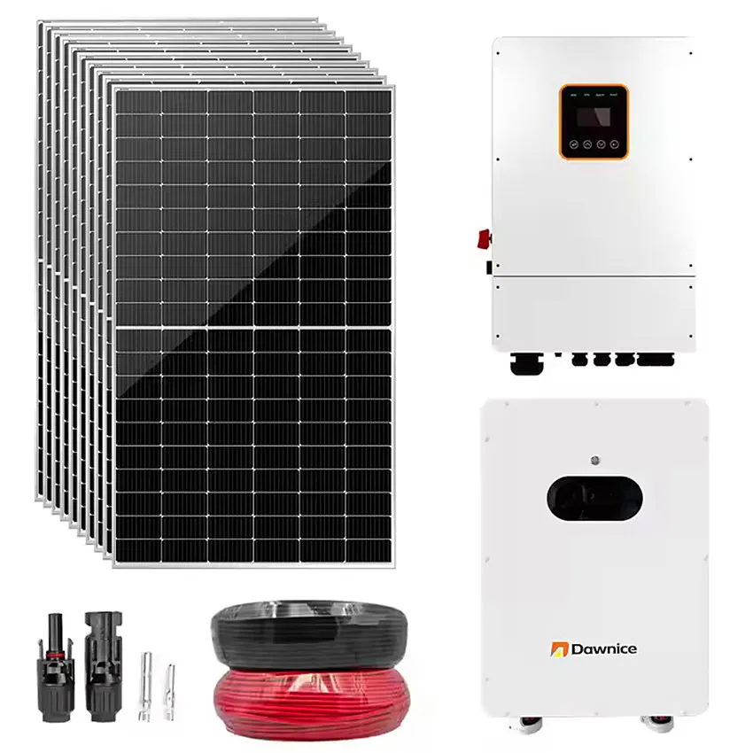 Dawnice 8KW Hybrid Solar Power System Complete Kit 550W*10 Pcs Solar Panel + 8kw Hybrid Inverter+ 16kwh Battery