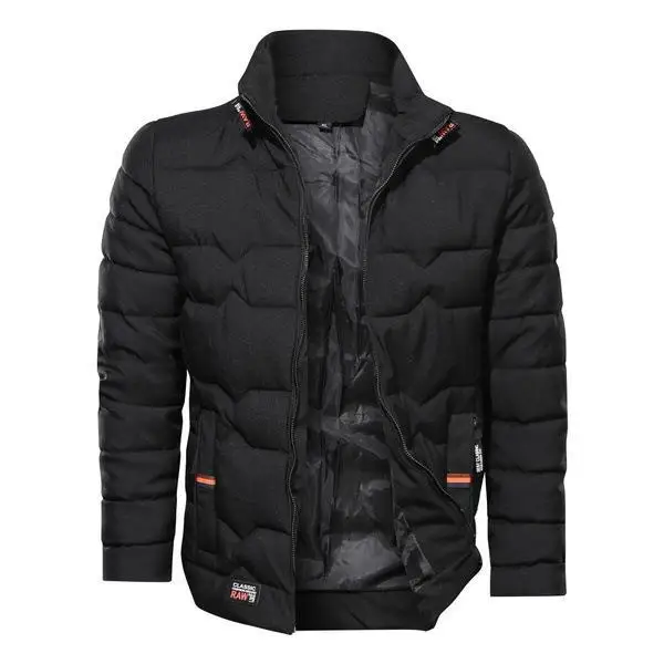 Winter Nieuwe Stand Kraag Effen Kleur Plus Fluweel Warme Katoenen Jas Rits Katoen Parka