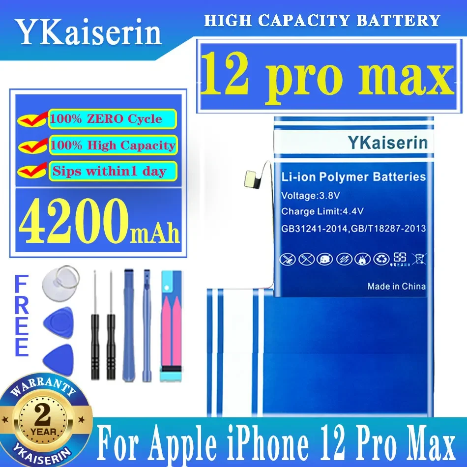 

Mobile Phone Battery For Apple iPhone 12 Pro Max 12Pro Max A2342 A2410 A2411 A2412 4200mAh Durable and Efficient